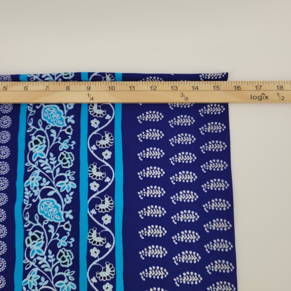 Chicos Regal Blue Boho Peasant Coastal Top Kimono Sleeve Keyhole Size 2 LG NWT - Picture 11 of 12